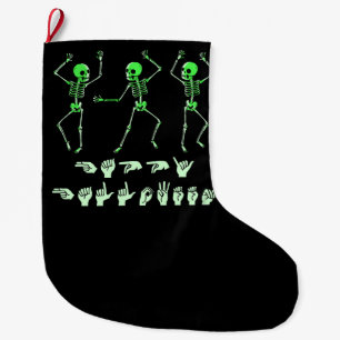 Grande Chaussette De Noël ASL Halloween Joyeux I - Saison Éffrayante