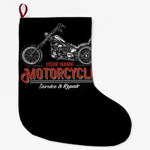 Grande Chaussette De Noël Atelier de réparation de motocyclette personnalisé