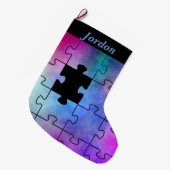 Grande Chaussette De Noël Autisme (Devant (Accrochage))