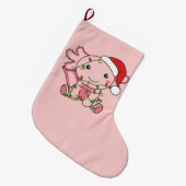 Grande Chaussette De Noël Axolotl Animaux d'hiver Axolotls Large Ch (Devant (Accrochage))