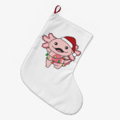 Grande Chaussette De Noël Axolotl Christmas Winter Animals Axolotls (Devant (Accrochage))