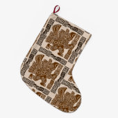 Grande Chaussette De Noël Aztec Eagle Guerrier Tribal Art antique (Devant (Accrochage))