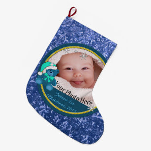 Grande Chaussette De Noël Baby Boy Personnalisé