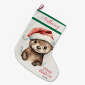 Grande Chaussette De Noël Baby Otter (Devant (Accrochage))