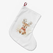 Grande Chaussette De Noël Baby reiner assis dans la neige (Devant (Accrochage))