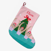 Grande Chaussette De Noël Baignades artistiques personnalisées Illustration  (Devant (Accrochage))