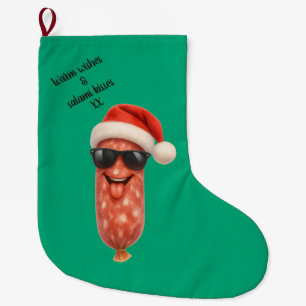 Grande Chaussette De Noël Baisers drôles de salami de noël