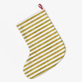 Grande Chaussette De Noël Bandes chic or et blanc (Dos (Accrochage))