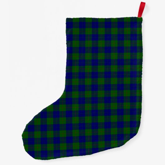 Grande Chaussette De Noël Barclay clan tartan bleu vert plaid (Dos)