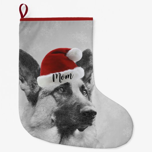 Grande Chaussette De Noël Bas adorable de Noël de berger allemand (Devant)