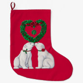 Grande Chaussette De Noël Bas de baiser d'ours blanc (Devant)