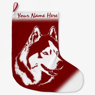 Grande Chaussette De Noël Bas de chien personnalisé par bas enroué de Noël