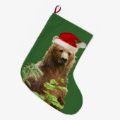 Grande Chaussette De Noël Bas de Noël avec l'ours gris (Devant (Accrochage))