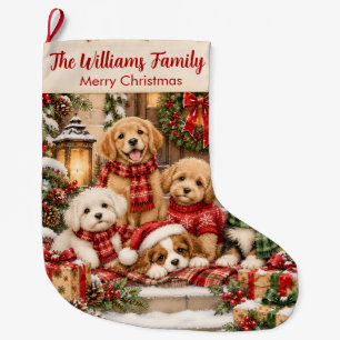 Grande Chaussette De Noël Bas de Noël Chien Fête