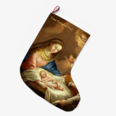 Grande Chaussette De Noël Bas de Noël d'art "de Natividad de La" (Devant (Accrochage))