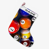 Grande Chaussette De Noël Bas de Noël de boules de piscine de billards (Devant (Accrochage))