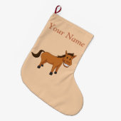 Grande Chaussette De Noël Bas de Noël de cheval (Devant (Accrochage))