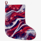 Grande Chaussette De Noël Bas de Noël de drapeau américain (Devant)