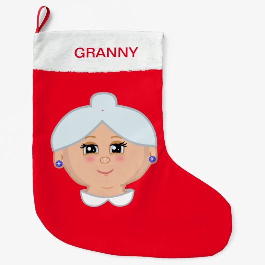 Grande Chaussette De Noël Bas de Noël de grand-mère (Devant)