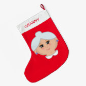 Grande Chaussette De Noël Bas de Noël de grand-mère (Dos (Accrochage))