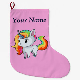 Grande Chaussette De Noël Bas de Noël de licorne