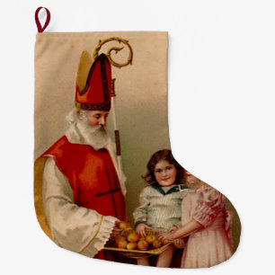 Grande Chaussette De Noël Bas de Noël de Nicholas de saint