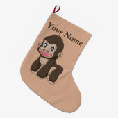 Grande Chaussette De Noël Bas de Noël de singe (Devant (Accrochage))