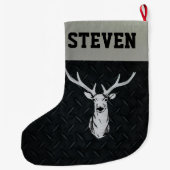 Grande Chaussette De Noël Bas de Noël des hommes de chasse de cerfs communs (Dos)