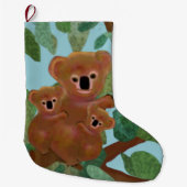 Grande Chaussette De Noël Bas de Noël d'eucalyptus de koala (Devant)
