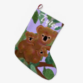 Grande Chaussette De Noël Bas de Noël d'eucalyptus de koala (Devant (Accrochage))
