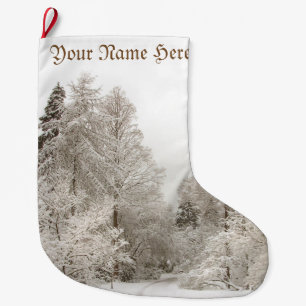 Grande Chaussette De Noël Bas de Noël d'hiver personnalisées