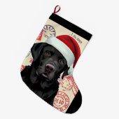 Grande Chaussette De Noël Bas de Noël labrador noir (Devant (Accrochage))
