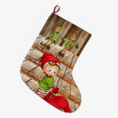 Grande Chaussette De Noël Bas de Noël, Lutin (Devant (Accrochage))