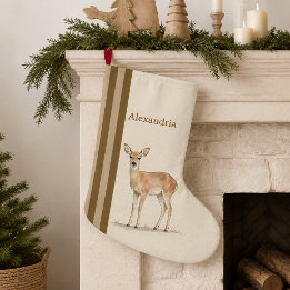 Grande Chaussette De Noël Bas de Noël personnalisé de biche de forêt