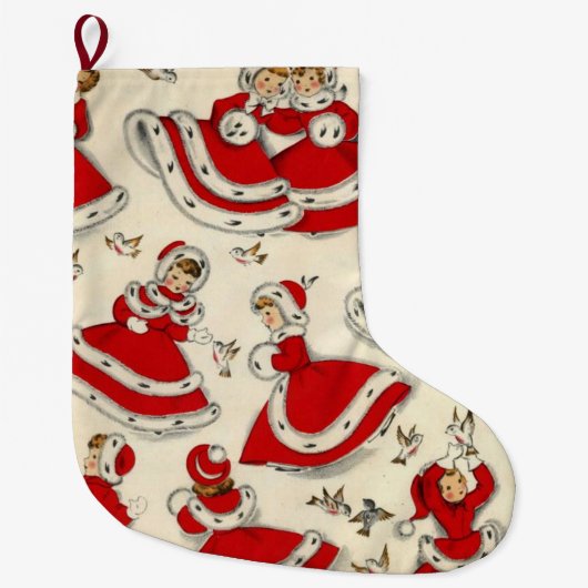 Grande Chaussette De Noël Bas de Noël, Vintage (Devant)
