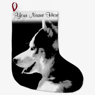 Grande Chaussette De Noël Bas enroué fait sur commande de chiot de bas