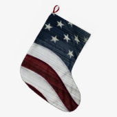 Grande Chaussette De Noël Bas fait sur commande americana rustique (Devant (Accrochage))