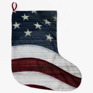 Grande Chaussette De Noël Bas fait sur commande americana rustique