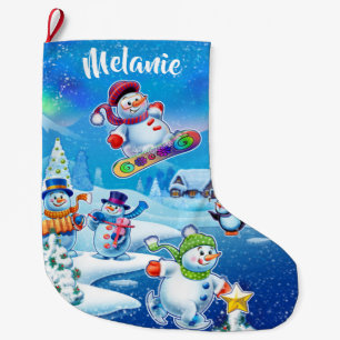 Grande Chaussette De Noël Bas fait sur commande de Noël de partie superbe d