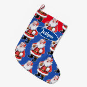 Grande Chaussette De Noël Bas fait sur commande gai de Noël de garçons de (Devant (Accrochage))