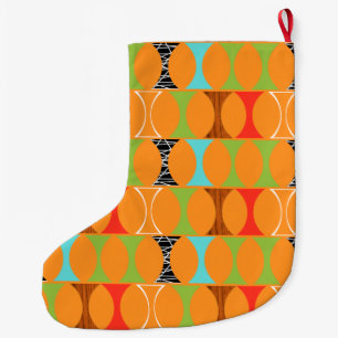 Grande Chaussette De Noël Bas orange moderne de Noël de la moitié du sièc
