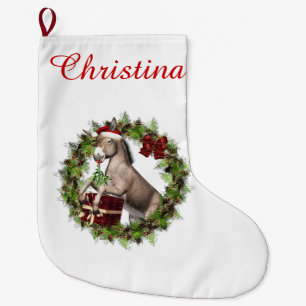 Grande Chaussette De Noël Bas personnalisé par Père Noël d'âne de Noël