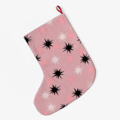 Grande Chaussette De Noël Bas rose atomique de Noël de Starbursts (Dos (Accrochage))