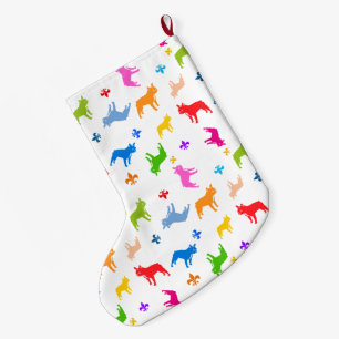 Grande Chaussette De Noël Bas tricot motif Bouledogue français