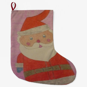 Grande Chaussette De Noël Bas vintage de Noël du père noël