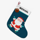 Grande Chaussette De Noël Basket-ball cadeaux de vacances Gros Noël Stocker (Devant (Accrochage))