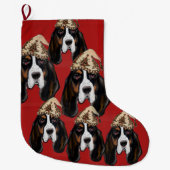 GRANDE CHAUSSETTE DE NOËL BASSET HOOK    (Devant)