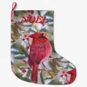 GRANDE CHAUSSETTE DE NOËL BEAU CARDINAL ROUGE (Devant)