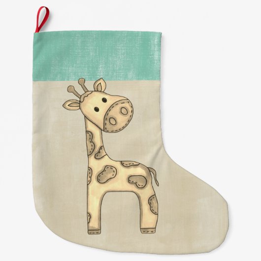 Grande Chaussette De Noël Beau Noël de la Girafe Bébée (Devant)