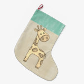 Grande Chaussette De Noël Beau Noël de la Girafe Bébée (Devant (Accrochage))